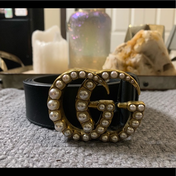 Gucci Accessories - Authentic Pearl-Studded Gucci Belt
